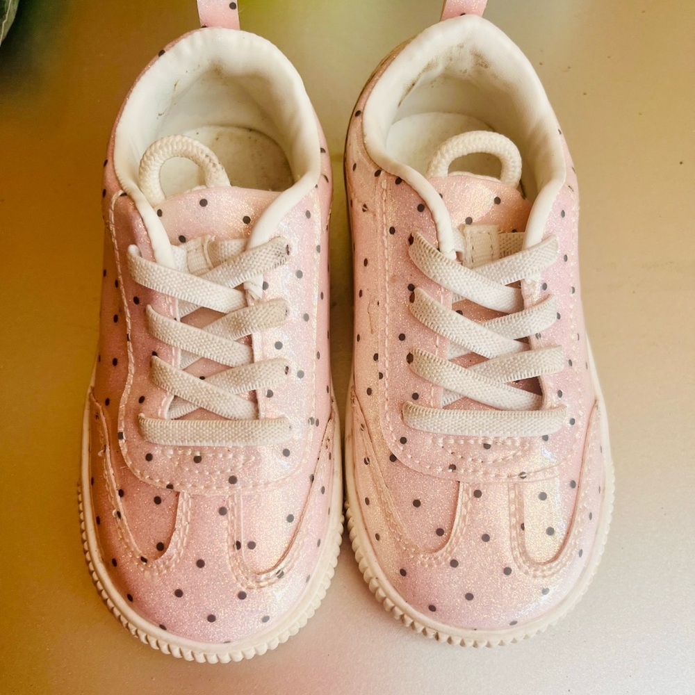 Carters Pink Polka Dot Toddler Sneakers